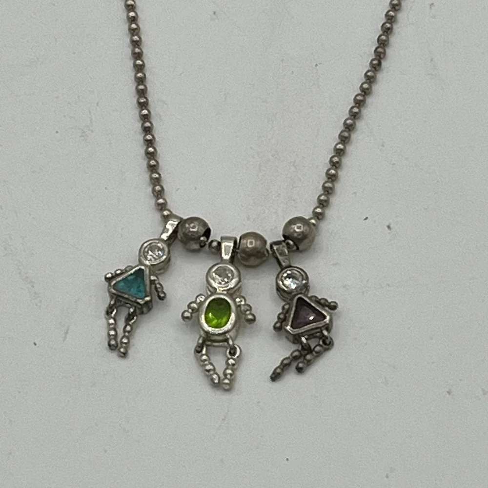 Silver 925 Ball Bead Chain Birthstone Kids Charm Pendants Aug Feb. Dec Necklace